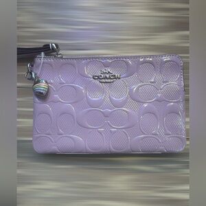 Coach Light Purple Embossed Wristlet